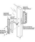 Diagram of Sliding Glass Door Handle Set C 1131 in Black Diecast for Mortise Hook Style Doors with labeled parts
