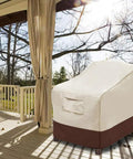 Heavy Duty Waterproof Patio Chair Covers 2 Pack Large Beige And Brown Tough As Nails All Weather Sun Dirt Rain Snow Protection