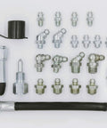 27 Piece Grease Gun Accessory Kit with Adapters and Couplers, Flexible Hose, Hardened SAE Fittings for Tight Spots