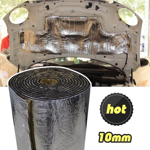 10mm Heat Shield Sound Deadener Mat For Cars With Thermal Insulation And Acoustic Dampening, installed in car hood