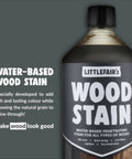 Premium Water Based Wood Stain Dark Pine Shade Non Toxic Eco Friendly Formula For Indoor Furniture And Craft Projects Eight Ounce Can on display.