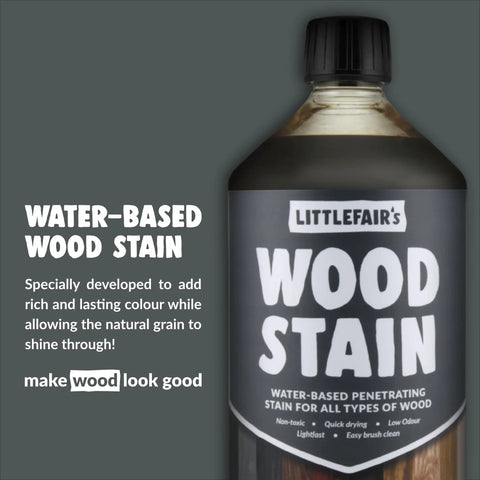 Premium Water Based Wood Stain Dark Pine Shade Non Toxic Eco Friendly Formula For Indoor Furniture And Craft Projects Eight Ounce Can on display.