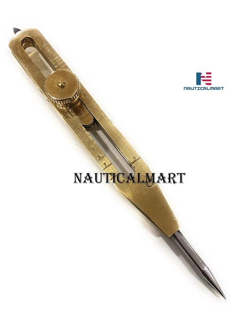 Artist Proportional Divider Brass 9 Inch Drawing Tool featuring scale markings and needle tip for precise proportions