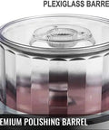 Heavy Duty 250W Magnetic Jewelry Tumbler Machine, 2000 Rpm Electric Polisher showing clear plexiglass barrel for polishing.