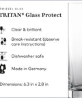 Paris Iceberg Long Drink Glasses Set Of 6, 16.5 Ounce Tritan Crystal Drinking Glasses For Long Cocktails, Dishwasher Safe Barware