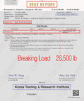 Test report showing breaking load of Heavy Duty Snatch Block Pulley For Winches With Synthetic Rope Compatibility And 29000 Lbs Max Load