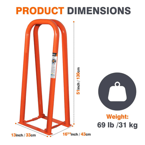 2 Bar Portable Tire Inflation Cage For Service Trucks Weighs 69 Lb And Delivers Safe On Site Tire Air Inflation dimensions shown