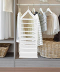 Nine Compartment Hanging Closet Organizer With Heavy Duty Hook And Washable PVC Fabric For Super Handy Clothes Storage multi-layer design.
