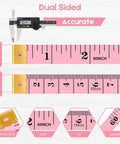 Soft Tape Measure 60 Inch Double Sided For Sewing And Tailoring 2 Pack showing cm and inch markings with caliper