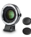 Canon EF To Sony E Mount Autofocus Speed Booster Adapter 0.71x For Canon EF Lenses alongside two protective caps