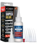 Medium Super Glue Pro Kit 2 Oz with anti clog cap, precision tips, and extra nozzles for quick fixes and woodworking.
