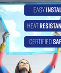 Person installing Magnetic Fluorescent Light Covers For Ceiling Lights 5 Pack Sky Blue Cloud Filters Easy Install