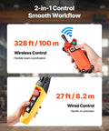 Wireless and wired control remotes for Heavy Duty 11000lb Electric Chain Hoist With Double Chain System And 30ft Lift Height.