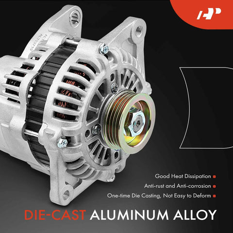 Replacement Alternator For Mazda Protege And Protege5 1999 2000 2003 12V 80A Clockwise 4 Groove Pulley Aluminum Alloy