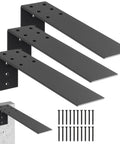 Rock Solid Heavy Duty Countertop Support Brackets 3 Pack With Screws, 10 Inch Hidden Steel Shelf Braces, showing three steel brackets.