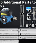 Hot Water Recirculating Pump Kit for Tank Water Heater Is a Total Game Changer That Delivers Instant Heat within Seconds via Thermal Bypass Tech No Return Line Needed to Help You Save Dough and End the Cold Water Wait with components labeled.