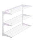 Beefy Three Tier Wire Shelving Unit For Home And Garage With 375 Lb Per Top Track Capacity, Adjustable, Expandable White Epoxy Coated Steel
