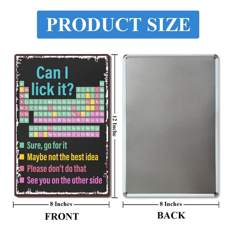 Periodic Table Elements Wall Decor For Classrooms And Labs Humorous Chemistry Chart On Metal Tin Sign 8 By 12 Inches Durable