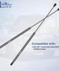 Heavy Duty Front Hood Struts For 07 08 09 10 11 Toyota Camry Gas Lift Jacks and Shock Absorbers, 2 Pack in silver finish.