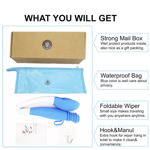 Foldable Long Reach Toilet Wiper Aid With Hook No Bend Easy Self Wipe Helper For Disabled And Bariatric Patients display