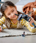 Marvel Black Panther Dragon Flyer Building Kit 76186 Toy Set With 3 Minifigures Black Panther Shuri And Chitauri Warrior played by child