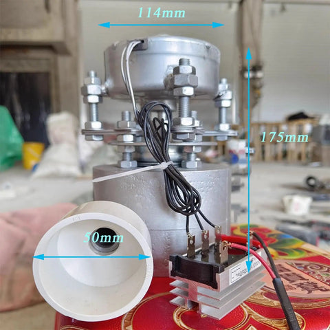 Off Grid Ready Portable Micro Hydroelectric Generator 100W for Camping and Home Use, close-up of aluminum housing and wires