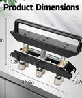 Three Station Edge Roller Bender with 0-90 Degree Adjustable Bends on display showing dimensions 12.6x3.7x9.8 inches.