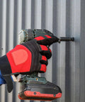Person using drill with socket head cap bolt on metal surface, showcasing Fifty Pack Beefed Up Socket Head Cap Bolts 3/8X2 Inch Alloy Steel Bouldering Climbing Holds Mounts For Home Gyms Easy Rigging Then Go Chase Those Gains.