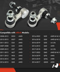 Front Sway Bar Link Kit For Infiniti Vehicles Set Of 2, shown with compatibility chart for G25 G35 G37 Q50 Q60 Q70 EX35 EX37 M37 M56 QX50 AWD