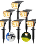 Outdoor Solar Spot Lights 12 LED IP67 Waterproof Dusk To Dawn Landscape Spotlights Auto On Off 2 In 1 Adjustable Solar Wall Lights