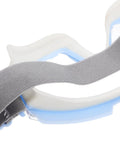 Job Site Ready Blue Industrial Safety Goggles Featuring Impact Resistant Polycarbonate Lenses And Secure Side Shields close-up of strap and frame