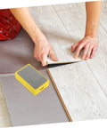Using Handheld Diamond Sanding Pads For Ceramic Tiles And Marble Polishing Rock Stone Edge Trimming Block Kit on flooring