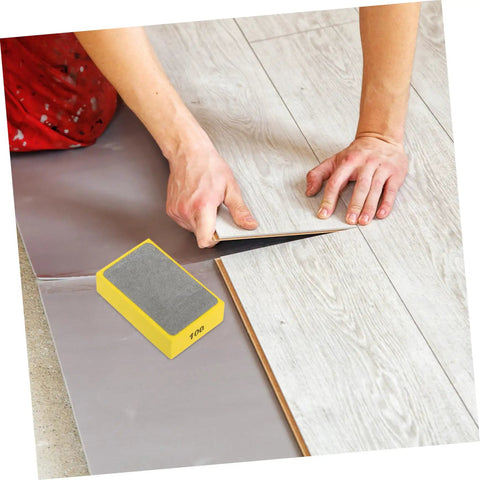 Using Handheld Diamond Sanding Pads For Ceramic Tiles And Marble Polishing Rock Stone Edge Trimming Block Kit on flooring