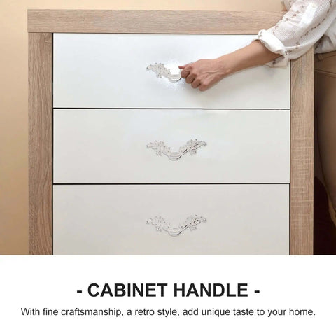 Zinc Alloy Vintage Cupboard Door Handle And Drawer Pull Ring Set In Ivory White For Wardrobe And Kitchen Cabinets Top Notch European Style Cabinet Hardware Two Piece Set on white drawers