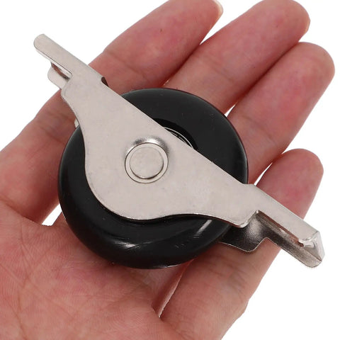 Heavy Duty Four Piece Sliding Door Rollers Featuring Smooth As Butter Nylon Wheels And Precision Steel Ball Bearings in hand.