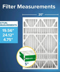 AC Furnace Air Filter 20x25x5 MPR 700 MERV 8 Fits Trion Air Bear Carrier Dust Pollen And Pet Dander Reduction, filter measurements