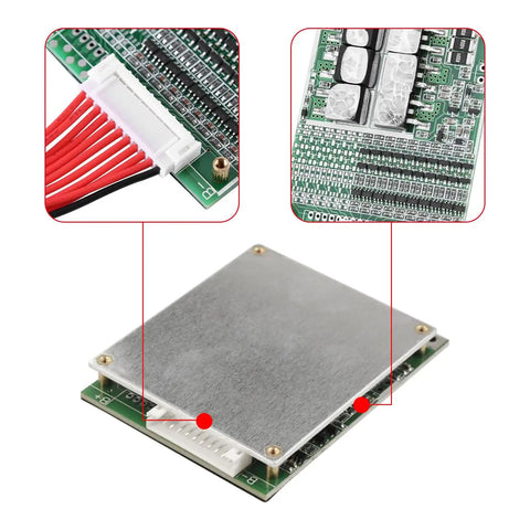 Heavy Duty 10S 36V 35A BMS Protection Board For LiFePO4 Battery Packs features wiring connectors and aluminum heatsink.