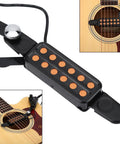 12 Hole Magnetic Sound Hole Acoustic Guitar Pickup With Volume And Tone Control And Tuner Kit installed in guitar