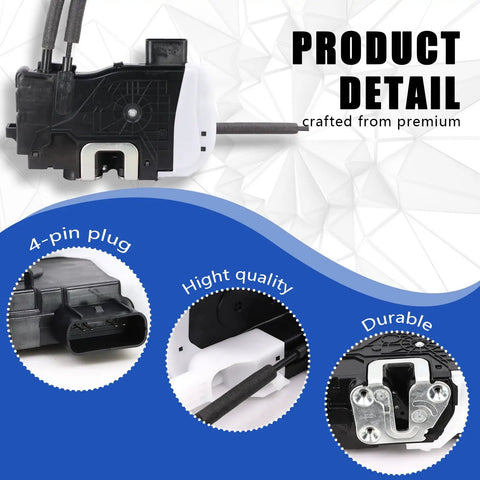 Front Right Door Lock Actuator Passenger Side Door Latch Assembly Replaces 81320 2S000 Fits 2010 To 2017 Hyundai Tucson detailed view showing 4-pin plug.