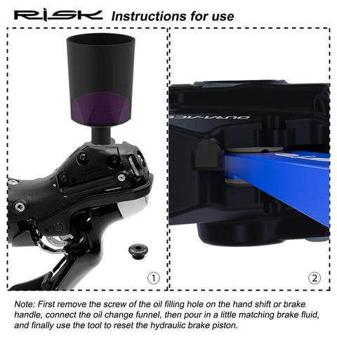 Bike Disc Brake Pad Spreader And Piston Reset Tool For Hydraulic Calipers in use on bicycle brake system.