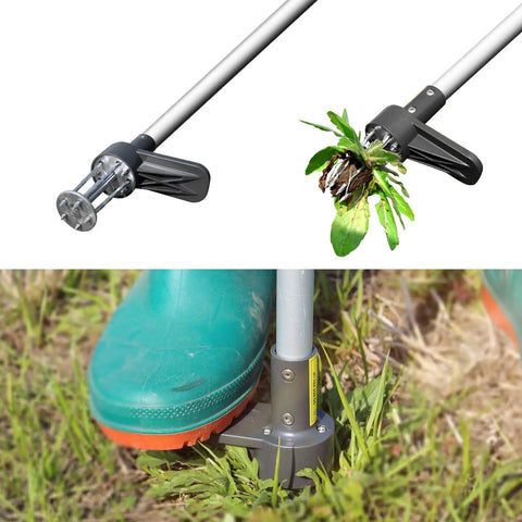 Upgraded Stand Up Weed Puller With 38 Inch Long Handle Five Claw Root Puller For Dandelions Back Friendly Weeding Tool Foot Pedal