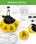 Detailed view of Aluminum Housing LED Construction String Lights 50 Ft Temporary Work Light Kit with hexagon screws and waterproof plug