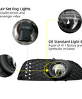 Fog Lights For 2008 2015 Mitsubishi Lancer Front Bumper Clear Lens H11 12V 35W Halogen Bulbs with close-up details