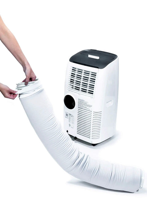 Insulated Hose Cover For Portable Air Conditioners Universal Fit Hose Wrap Up To 6 Inch Diameter And 60 Inch Length Gray in use