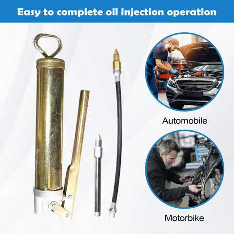 High Pressure Lever Style Grease Gun With 28.5cm Flexible Whip Hose for auto and machinery maintenance