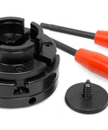 WEN 4-inch four-jaw self-centering lathe chuck with two red-handled chuck keys