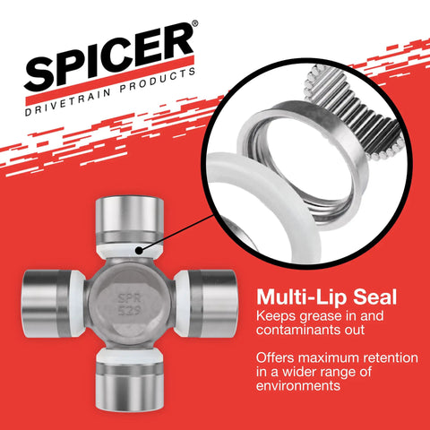 Greaseable U Joint Kit 1310 1X OSR Snap Ring Style For 1310 SPL22 Series Universal Joint multi-lip seal detail