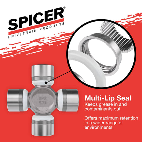 Non-Greaseable U-Joint Kit 1310WJ ISR Inside Snap Ring shown with multi-lip seal featuring 1.062 in bearing cups and 2.188 in span