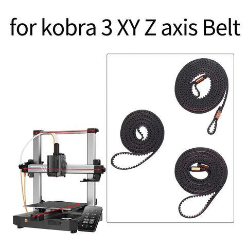 Kobra3 X Y Z Axis Timing Belt Kit Rubber Drive Belts Replacement for 3D Printer with Kobra 3 model