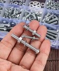 720 Piece Nuts And Bolts Kit With Carbon Steel M3 M4 M5 Screws Nuts And Washers held in hand